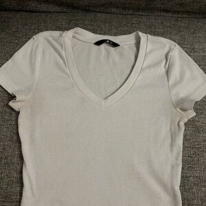 SHEIN White Fitted Crop Top T-Shirt